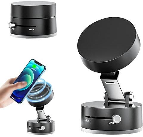 Puasok Soporte magnético de succión al vacío, soporte para teléfono móvil, soporte magnético para coche, soporte universal para teléfono móvil, con brazo telescópico ajustable, soporte magnético