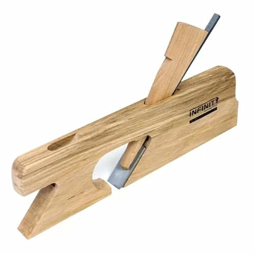 Infinity Tools Double Rabbet Wood Hand Plane – European Beech Body, 45° Bed, Chromium-Vanadium Steel Blade (0.7? / 18 mm up to 1.2? / 30 mm width, Bullnose & Standard Modes) (27mm)