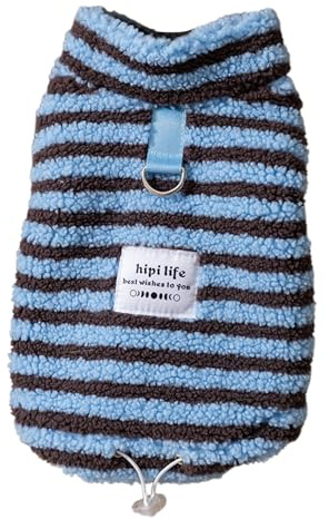 Maglione per Cani in Pile - Indumenti In Pile A Righe Caldi Per Animali Domestici - Maglione a Girocollo Caldo Costumi per Maschi e Femmine Cani Piccoli e Inverno Interno Esterno Halloween Natale