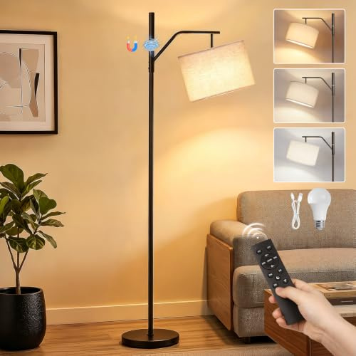 TaoFiaCo 168CM Lampada da Terra a LED Ricaricabile per Soggiorno con Telecomando Beige - Lampada Moderna Ad Arco 3 Temperature di Colore - Piantana per Camera da Letto Ufficio - Lampadina LED Inclusa