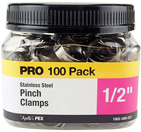ApolloPEX 1/2 Stainless Steel PEX Barb Pinch Clamp (100-Pack)