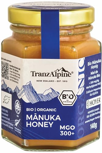 TranzAlpine Manukahonig MGO 300+ BIO 140 g Glas