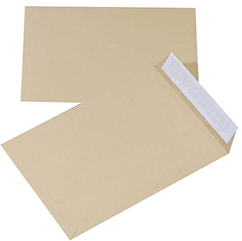 Buste con rivestimento in silicone autoadesivo, HK B4, 250 x 353 mm, 90 g/m², 10 pezzi, marrone/buste e accessori per spedizione/tipo con nastro in silicone/tipo HK/colore-marrone/formato