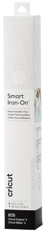 Cricut Smart Iron-On Heat-Transfer Vinyl | 1 Sheet | 33cm x 0.9m | Glitter White, (3ft), 2009061
