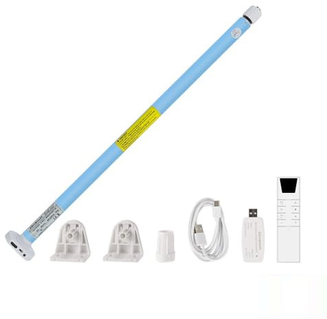 zemismart Tuya WiFi Rechargeable Roller Shade,Electric Tubular Blinds Motor for 28mm Tube SmartLife Shutter Engine Echo Google Voice Timer,Tuya APP Remote Control (Motor with R6)