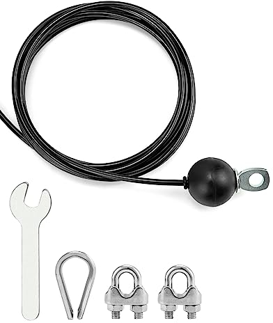 QWORK® 3m Câble en Acier pour poulie Musculation de Poids, Attachement de Machine à câble, Ø5 mm, Capacité de Charge de 100 kg