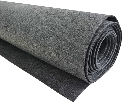 Bastelfilz 3m Bogen Filz 90cm x 1,5mm Dekofilz Taschenfilz Filzstoff, Farbe:dunkelgrau meliert