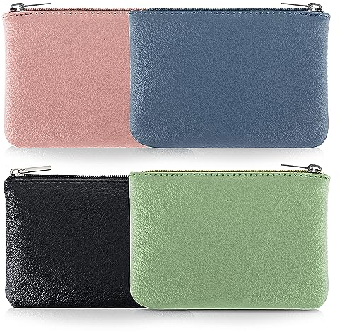 simarro Mini Geldbörse Damen, Mini Echtleder Geldbörse Münzbeutel Klein Portemonnaie Geldbeutel mit Reißverschluss Klein Coin Purse Wallet Münzbörse Kleingeldbörse für Frauen Kinder