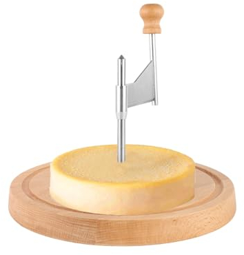 NQEUEPN Wooden Cheese Curler, 8.7 Inch Round Slicer Cheese Shaver Stainless Steel Cheese Curler Wheel Handheld Manual Cheese Shaving Tool for Chocolate, Home, Restaurants, Cafes, Bakery