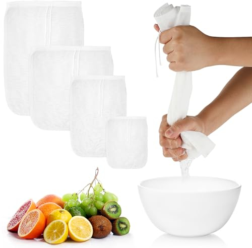 Confezione Da 4 Sacchetti Riutilizzabili Per Latte E Noci In Nylon Per Uso Alimentare Colino Per Frutta E Formaggio Per Scolare Succhi Di Frutta Mandorle Yogurt Greco Caffè Latte Tè