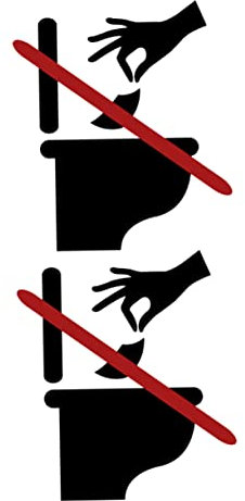 LALADEFIEE 6fogli Sticker Adesivo Per Copriwater Cartello Di Divieto Di Gettare Igienica Nel Wc Decal Per Toilette Per Bagni Pubblici e Domestici