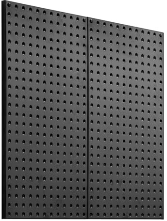 VEVOR Panneau Perforé Mural 812,8x406,4 mm Organiseur Garage en Métal Robuste avec 2 Panneaux Perforés, Kit Rangement d'Outils pour Bureau, Salle d'Artisanat, Cuisine, Maison, Entrepôt, Magasin, Noir