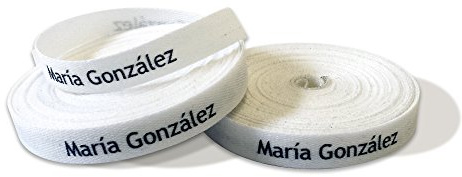 36 etiquetas para coser a la ropa. Etiquetas personalizadas de tela 100% ALGODÓN. Cintas de nombre para guarderías, escuelas, colegios y residencias.