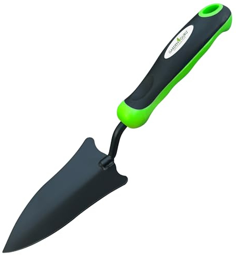 Garden Guru Transplanter Trowel Shovel - High Carbon Steel for Ultimate Strength - Rust Resistant - Ergonomic Grip - Perfect Hand Shovel Tool for Gardening Transplanting & Digging in Garden Beds