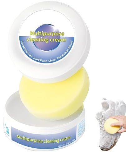 EIHI 1 Pièce Crème Nettoyante Multifonctionnelle pour Chaussures Blanches, Nettoyant Anti-Taches pour Baskets, Pâte de Nettoyage pour Toutes les Surfaces