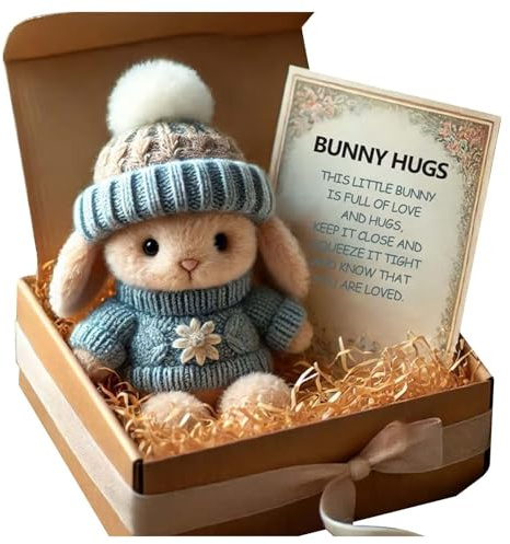 Générique Mini Lapin Câlin Mignon Cadeau De Pâques, Mini Lapins dans Une Boîte, Lapin Peluche avec Soutien Émotionnel, Convient pour Pâque