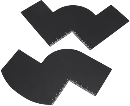 Hiraith Kit per lo Styling della Barba con Strumento per Migliorare L'attaccatura dei Capelli della Carta Barbiere con Righello in Scala per la Casa, Salone di Bellezza 2 Pezzi