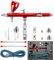 ABEST 0.2 mm,0.3 mm,0.5 mm Doppeltwirkende Airbrush-Kit Komplett Set für Kunstmodellauto Malerei Tattoo