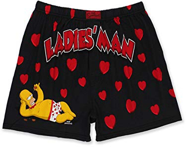 The Simpsons Homer Boxer pour Homme et Femme, Noir, X-Large
