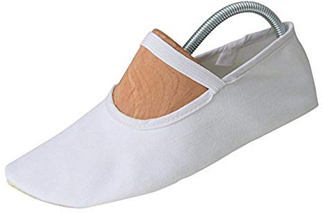 Eurythmy Gymnastic Cotton Shoes for Toddlers and Kids with Non-Slip Rubber Sole - Designed for Waldorf Schools - Suitable for Ballet, Dance, Trampoline, Deadlift White