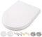 Sedile WC Copriwater Universali, Himimi Chiusura Ammortizzata Tavoletta WC con Sgancio Rapido, Coperchio Water Rapido Montaggio, Copriwater Plastica Antibatterico Bianco, D Forma (450 x 361 x 53 mm)