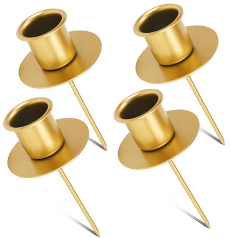 4 Pezzi Portacandele Corona Avvento, Candelabro Corona Dell'Avvento con Punta Centrale, Retrò Candelabri Natalizi, Supporto Piatto per Candele, per Decorazioni Natale Casa Matrimonio