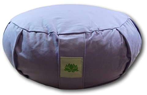 Coussin de Méditation Zafu Lotus 40 x 17 cm – Coussin Zen Yoga avec Balles d’Épeautre Biologiques – Assise Ergonomique et Confortable – Housse Lavable – Relaxation & Mindfulness