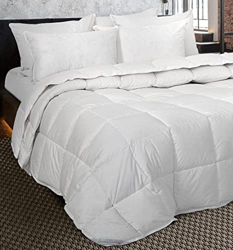 Zenoni & Colombi | Edredón Plumón Nórdico, 100% plumón de Ganso Blanco Siberiano Virgen| Colcha para Inverno, Relleno de plumón 230 grmq | Made in Italy (155x220)