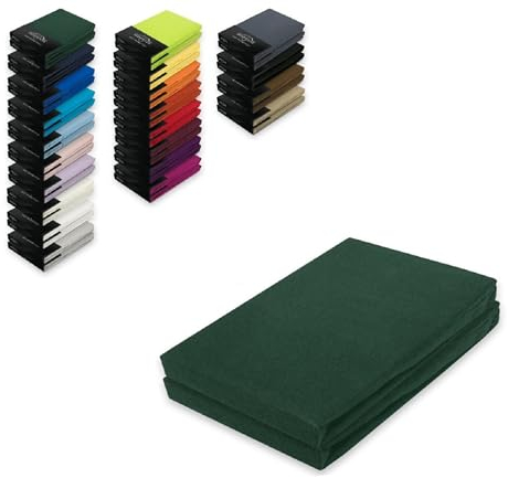 EXKLUSIV HEIMTEXTIL Doppelpack Jersey Spannbettlaken 90-100 x 200 cm Dunkelgrün