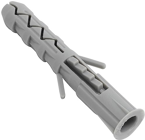 AERZETIX - C67098 - Lot de 100 Chevilles Classiques Ø8x50 mm à collerette - en Polyamide - maçonnerie Fixation béton Brique parpaing bâtiment vis Construction