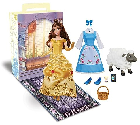 Disney Store Offizielle Prinzessin (Die Schöne und das Biest) 27,9 cm große Puppe, inklusive Malbuch, zusätzliche Anzieh-Prinzessin Puppe im klassischen Kostüm, Spielzeug