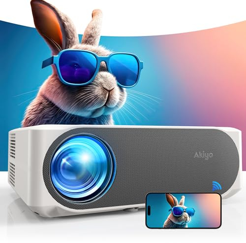 Vidéoprojecteur, 20000 Lumens 4K Supporte Retroprojecteur, AKIYO O8 Projecteur Native 1080P WiFi6 Bluetooth 5.2, 300'' Home Cinéma Compatible avec iOS/Android/PC/HDMI/USB/Fire Stick/PS5