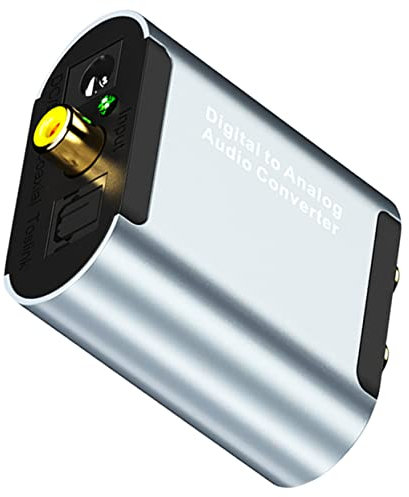 jojofuny 1set Convertitore Audio Digitale Analogico Fibra Ottica Adattatore Professionale Per Amplificatori Facile Installazione Basso Rumore Resistente