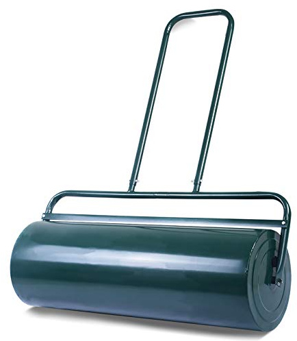 GOPLUS Rodillo de Césped para Jardín de Acero 48 L/63 L, Rodillo Manual Rellenable con Agua o Arena, Apisonadora de Césped (63 L, Verde)