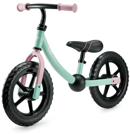 Kinderkraft 2WAY NEXT OFF ROAD Bicicletta fino a 35 kg, bicicletta per bambini, ruote da 12 pollici, sella e manubrio regolabili in altezza, facile da montare, impugnatura in gomma, menta