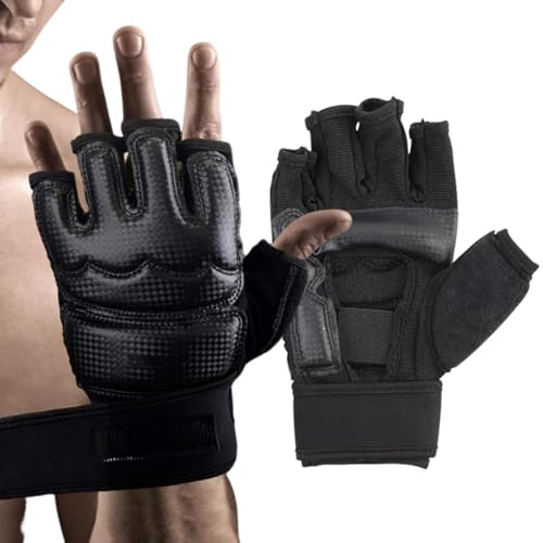 Guantes de entrenamiento MMA de 300 x 305 cm, adorables y ligeros con medio dedo, guantes de karate, guantes de artes marciales reutilizables para hombres y mujeres