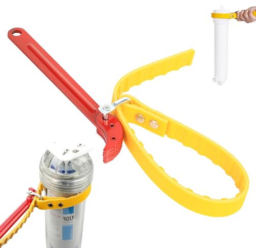 kebitedamai Oil Filter Strap Wrench, 9 Inch Oil Filter Removal Tool, Rubber Strap Wrenches, Multi-Purpose Adjustable Belt Pipe Wrench for Plumbing, Water Filters, Plumbers, Jar Opener