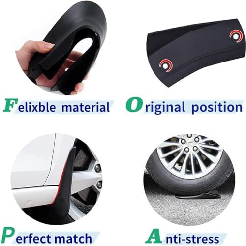 WQFWSD 4 pièces Garde-Boue Voiture pour Audi A3 Berline 2004-2012, ABS Rigide Anti-Corrosion, Avant/Arrière, Protection Anti-Projections, Anti-Corrosion, Installation Facile sans Perçage