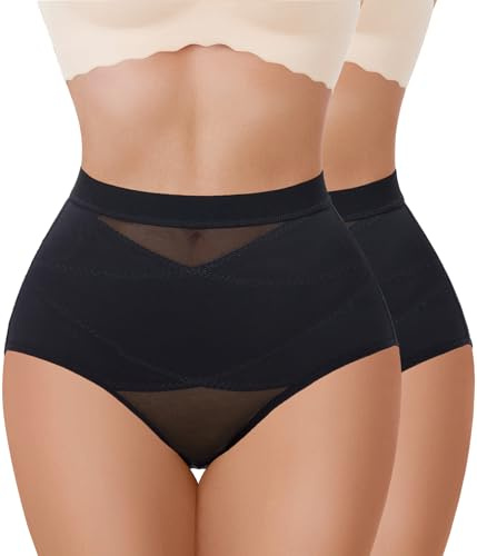Gotoly 2 Piece Shapewear for Women Tummy Control Knickers Lower Belly Waist Trainer Panties Slimming Shaping Underwear Body Shaper