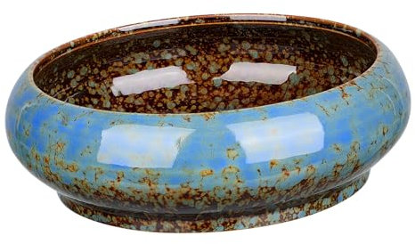 iplusmile Pot De Fleurs Hydroponique Céramique pour Jonquilles Jardinage Créatif Bleu