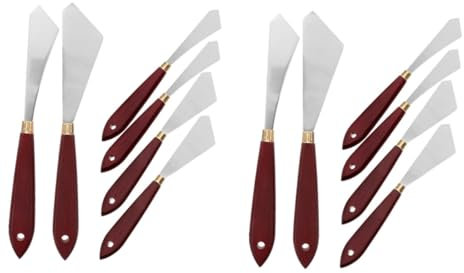 ARTIBETTER 2 Sätze Ölfarbenschaber Spachtel Malpigment Mischschaber Zeichenschaber Zeichenwerkzeug Künstlerbedarf Pigmentschaber Farbwannenschaber Metall 6 Stück * 2