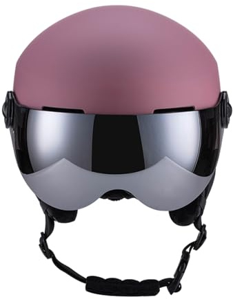 Casco da snowboard, casco sportivo di neve, uomo da donna Cavolo da sci per adulto Protettore della testa multifunzionale con prese d'aria traspirante per 59-61 cm Circonferenza (Rosa)