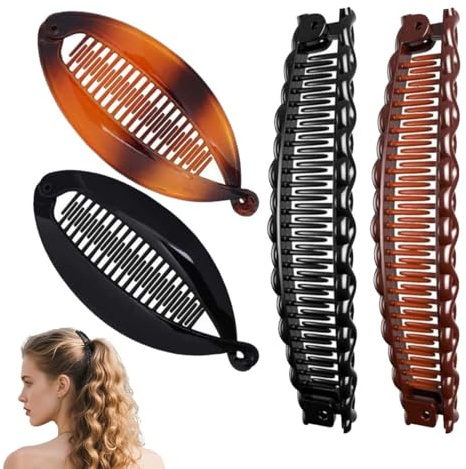 Clip pettine per Capelli, 4 Pezzi fermagli Banana Clip Fermagli Per Capelli A Pettine Per Sport Vita Quotidiana Lavoro Clip per capelli a coda di pesce fermagli a banana Pettini per donne e ragazze