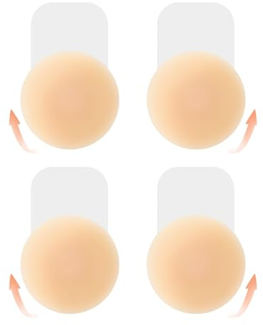 SAIIURV 2 Paia Reggiseno Invisibile, Coppe Adesive Seno Push Up, Reggiseno Push Up Invisibile in Silicone, Copri Capezzoli Adesivi Riutilizzabile per Abiti da Sera