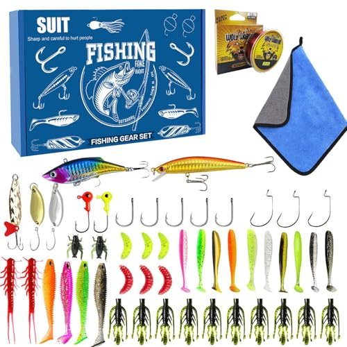 Calendario de Adviento 2025,Conjunto De Cebo De Pesca,Cuenta Regresiva de Navidad con Cebo de Pesca, Regalo Sorpresas para Papá, Abuelo (A)