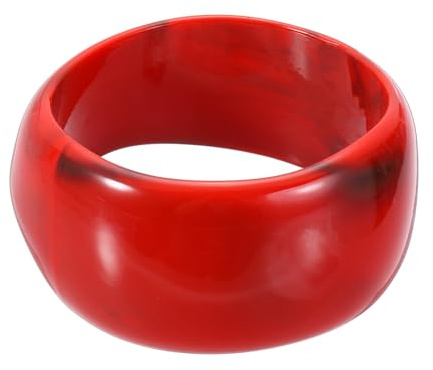 sourcing map Acrylic Chunky Bangle Bracelets for Women, Acrylic Resin Bangle Statement Acetate Cuff Wristband Bracelet Fashion Jewelry, Red