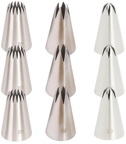 9Pcs Piping Nozzles, Wilton Piping Nozzles, Large Piping Nozzle, Icing Nozzles, Piping Tips for Cake Decorating, 4B Piping Nozzle, 4.5 * 2.5cm