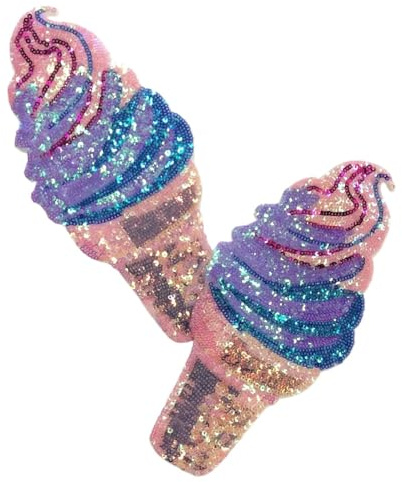 4 Stück Eis-Patches, Aufkleber for Aufbügeln auf Kleidung, Wärmeübertragung, DIY-Applikation, bestickte Applikationen, Stoff, Pailletten-Patch