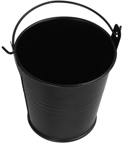 PAMINGONO Secchio Raccogligocce per Barbecue in Metallo Nero 7,7x7,5x5,6 Cm, Accessorio per Grigliate all’Aperto, Contenitore per Grasso e Olio da Griglia Resistente e Facile da Pulire