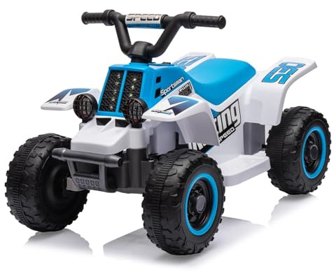 TUFSPRAX Quad Electrique pour Enfants, Voiture à Pédales avec Phares LED, Jouet à Chevaucher pour Les Tout-Petits De 1 à 3 Ans (Garçons Et Filles), avec Musique, Marche Avant Et Arrière